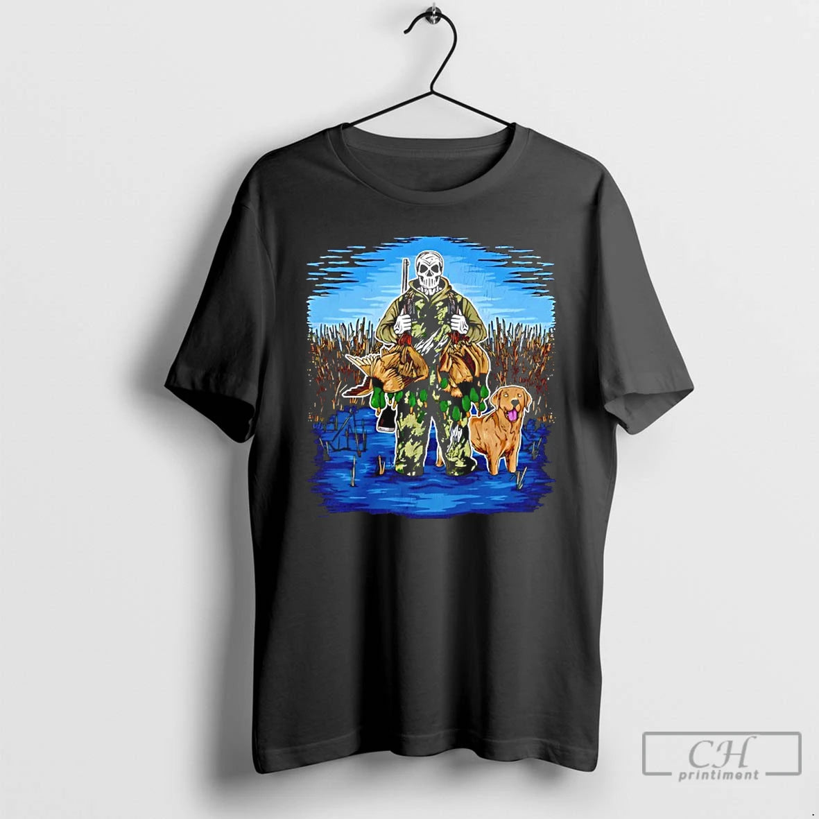 Classic Skeleton Duck Huntin Yellow Lab T-Shirts, Hoodie, Sweatshirt | TeeBloomCo.com