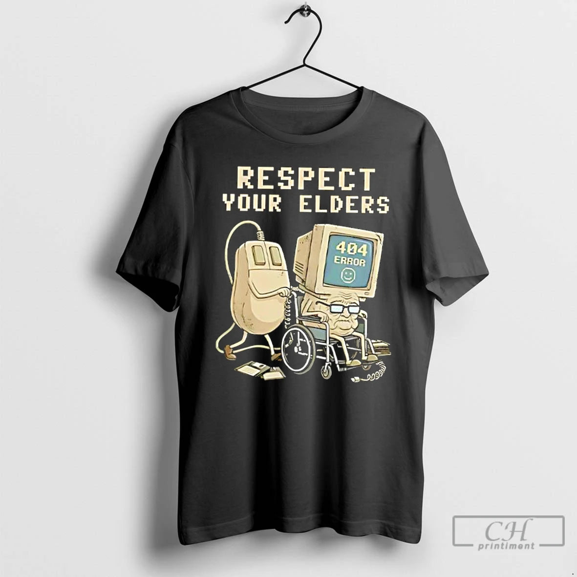 Classic Tech 404 Error Hilarious Respect Your Elders Retro T-Shirts, Hoodie, Sweatshirt | TeeBloomCo.com
