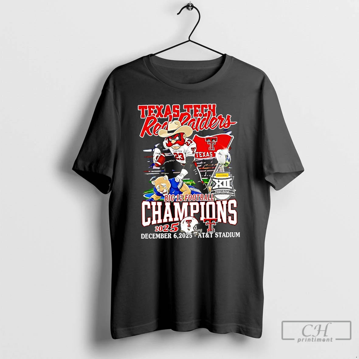 Classic Texas Tech Red Raiders Mascot Big 12 Football Champions 2025 T-Shirts, Hoodie, Sweatshirt | TeeBloomCo.com