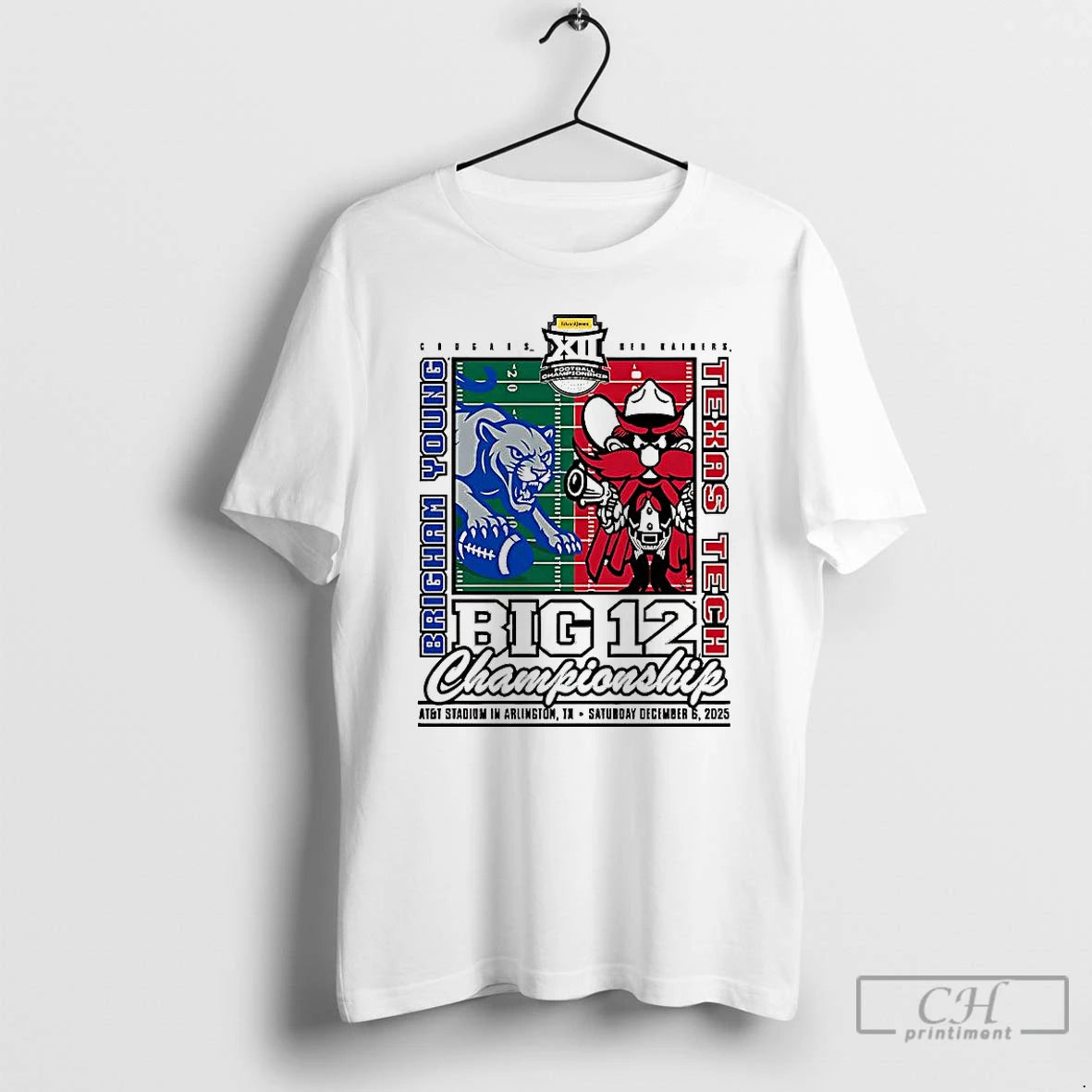 Classic Texas Tech Red Raiders Vs Byu Cougars Big 12 Championship 2025 At And T-Shirts, Hoodie, Sweatshirt | TeeBloomCo.com