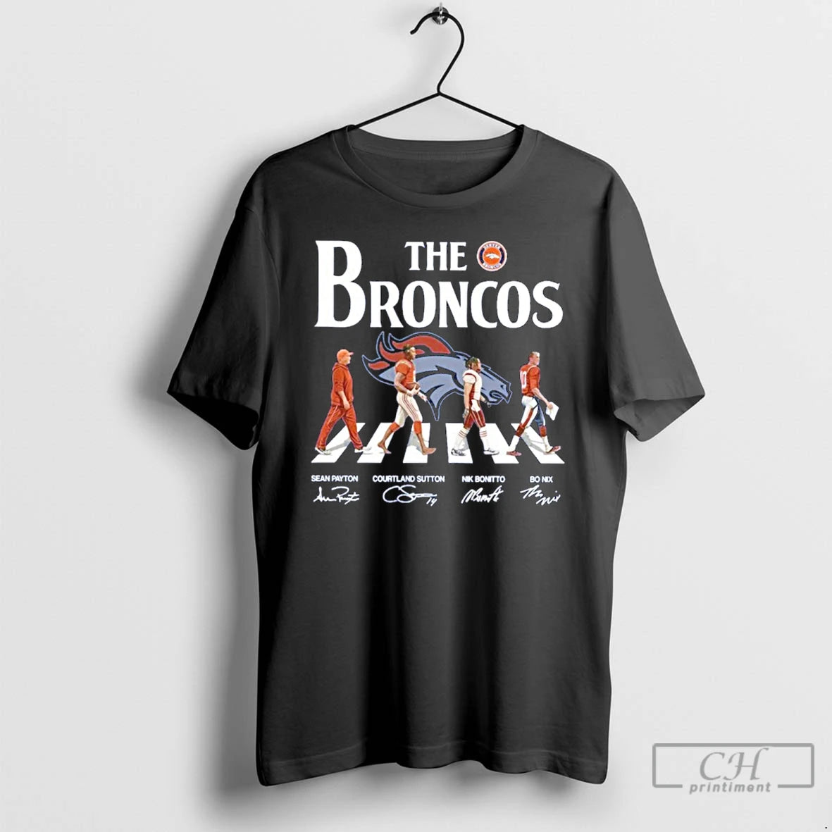 Classic The Broncos Player Signature Abbey Road Signature T-Shirts, Hoodie, Sweatshirt | TeeBloomCo.com