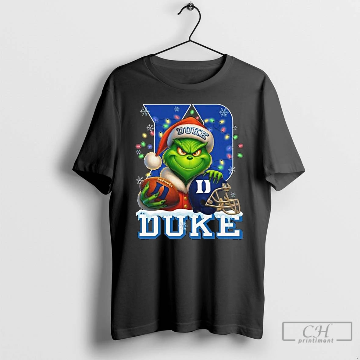 Classic The Grinch X Ball And Helmet Duke Blue Devil Merry Christmas 2025 T Shirts Hoodie, Sweatshirt | TeeBloomCo.com
