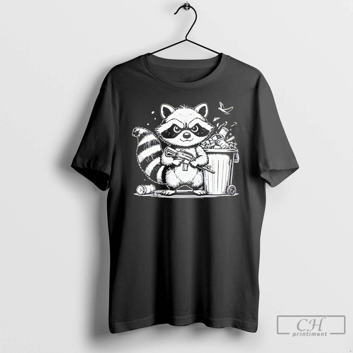 Classic Tiberius The Trash Panda Ar Gun T-Shirts, Hoodie, Sweatshirt | TeeBloomCo.com