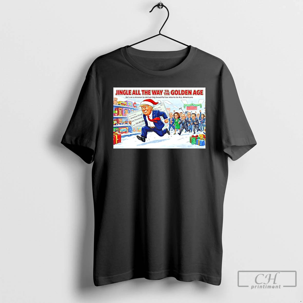 Classic Trump Santa Jingle All The Way To The Golden Age T-Shirts, Hoodie, Sweatshirt | TeeBloomCo.com