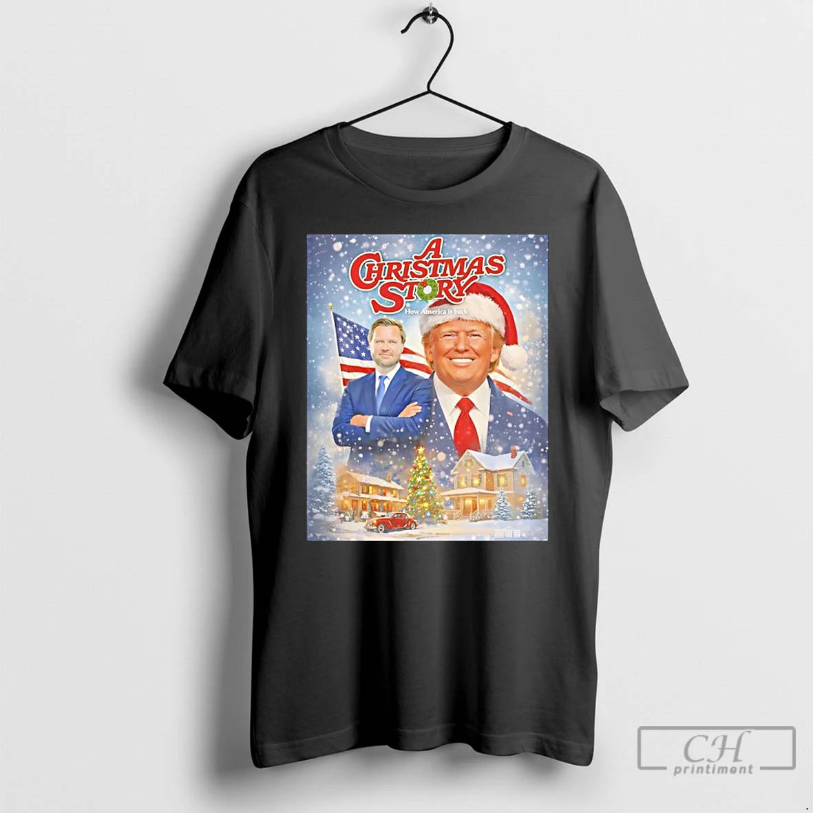 Classic Trump And Vance A Christmas Story How America Is Back T-Shirts, Hoodie, Sweatshirt | TeeBloomCo.com