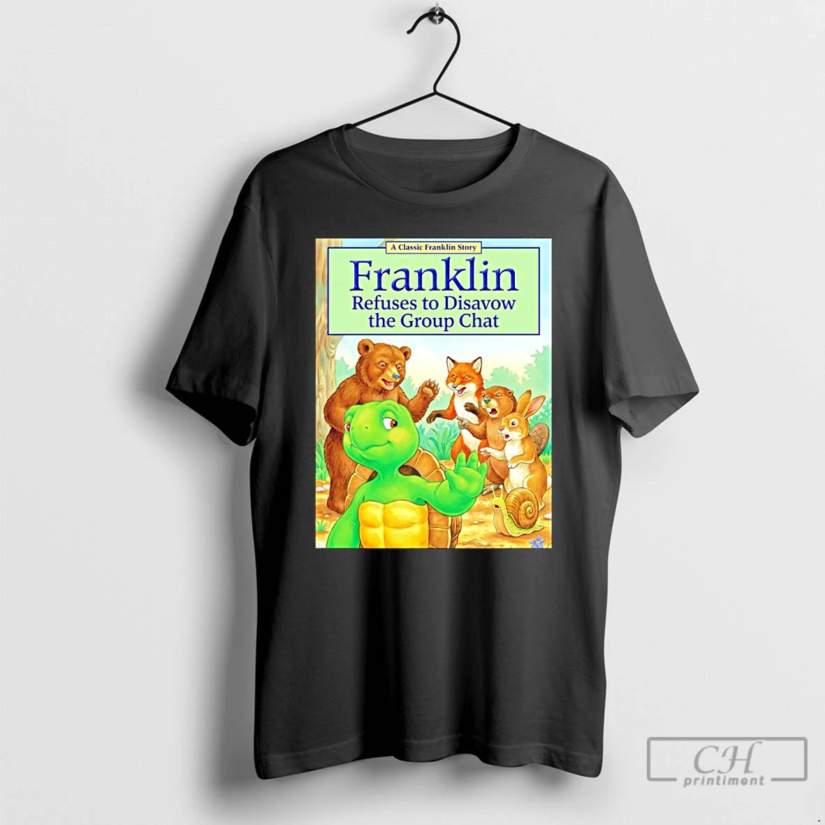 Classic Turtle Franklin Refuses To Disavow The Group Chat Pete Hegseth Meme T Shirts Sweater Hoodie, Sweatshirt
