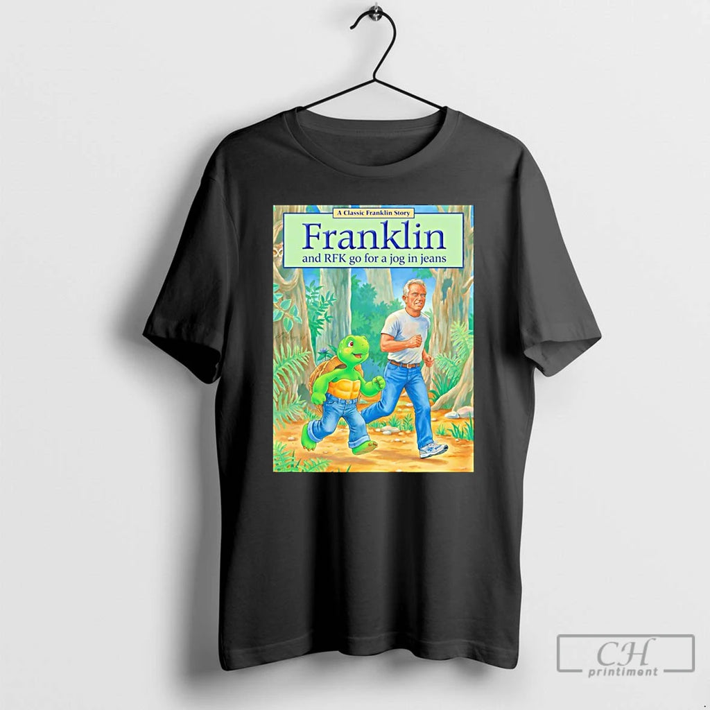 Classic Turtle Franklin And Rfk Go For A Jog In Jeans Pete Hegseth Meme T-Shirts, Hoodie, Sweatshirt | TeeBloomCo.com