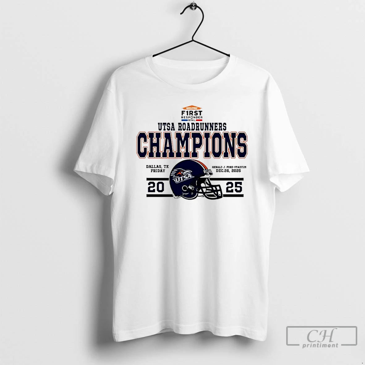 Classic Utsa Roadrunners Football 2025 First Responder Bowl Champions Helmet T-Shirts, Hoodie, Sweatshirt | TeeBloomCo.com