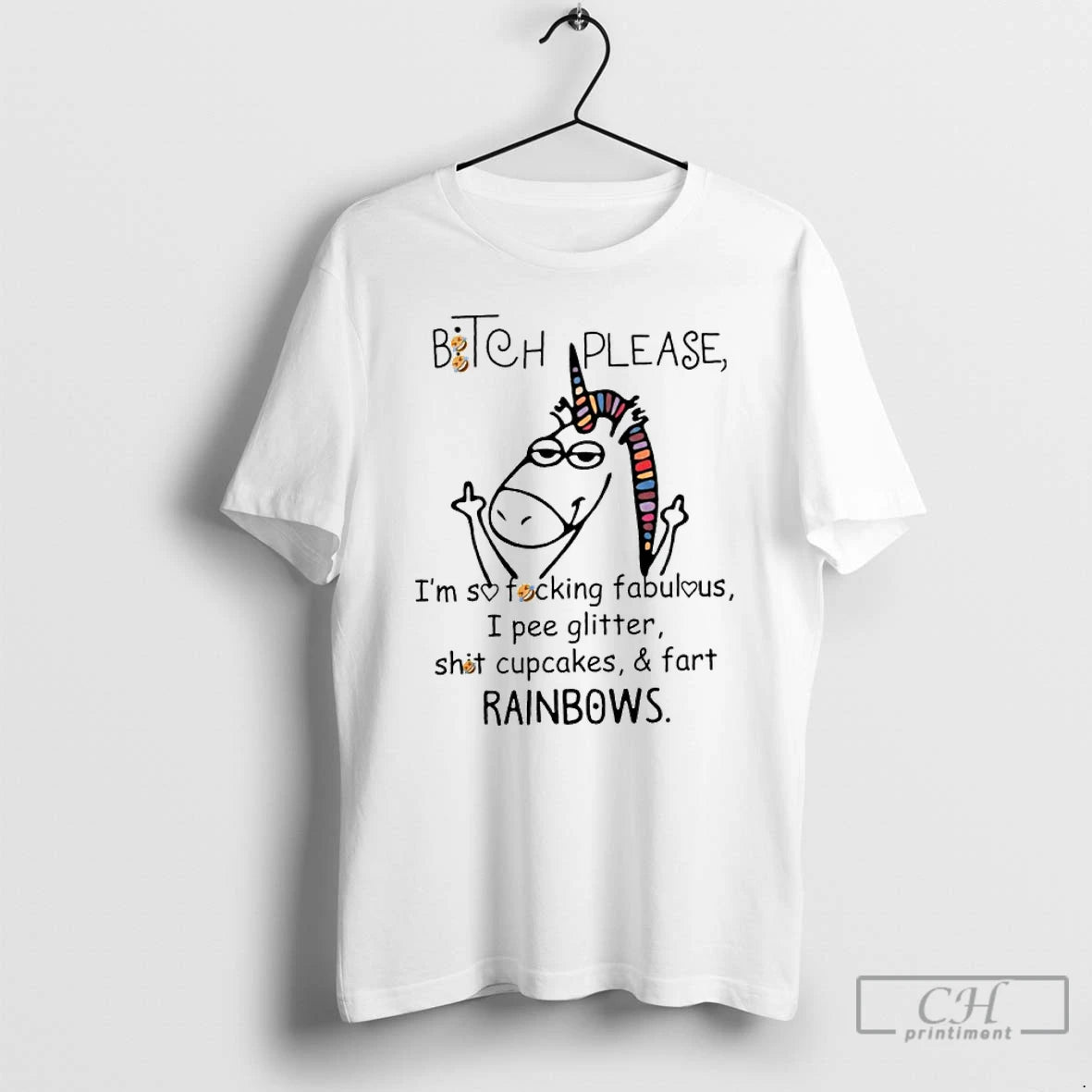 Classic Unicorn Middle Finger Bitch Please Im So Fucking Fabulous I Pee Glitter T Shirts Hoodie, Sweatshirt | TeeBloomCo.com