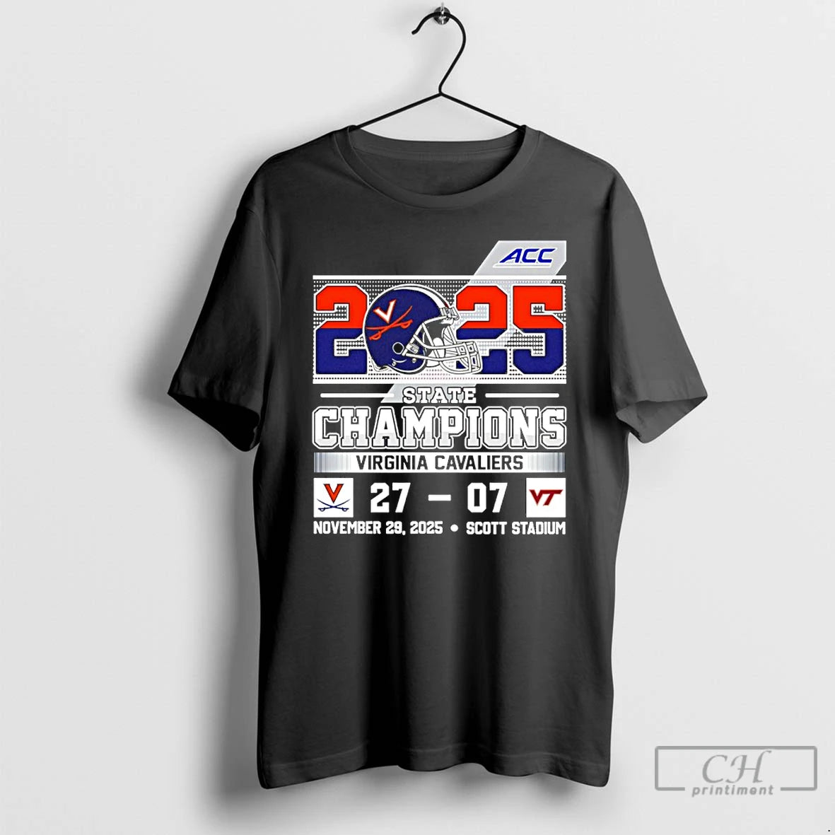 Classic Virginia Cavaliers 2025 Acc State Champions 27 07 Score Helmets T-Shirts, Hoodie, Sweatshirt | TeeBloomCo.com