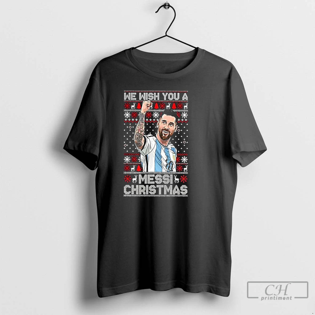 Classic We Wish You A Messi Christmas Goat Number 10 Ugly Xmas T Shirts Sweater Hoodie, Sweatshirt | TeeBloomCo.com