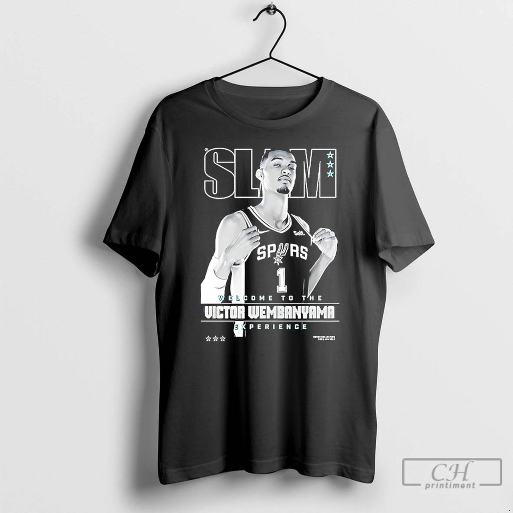 Classic Welcome To Victor Wembanyama Experience San Antonio Spurs Slam T-Shirts, Hoodie, Sweatshirt | TeeBloomCo.com