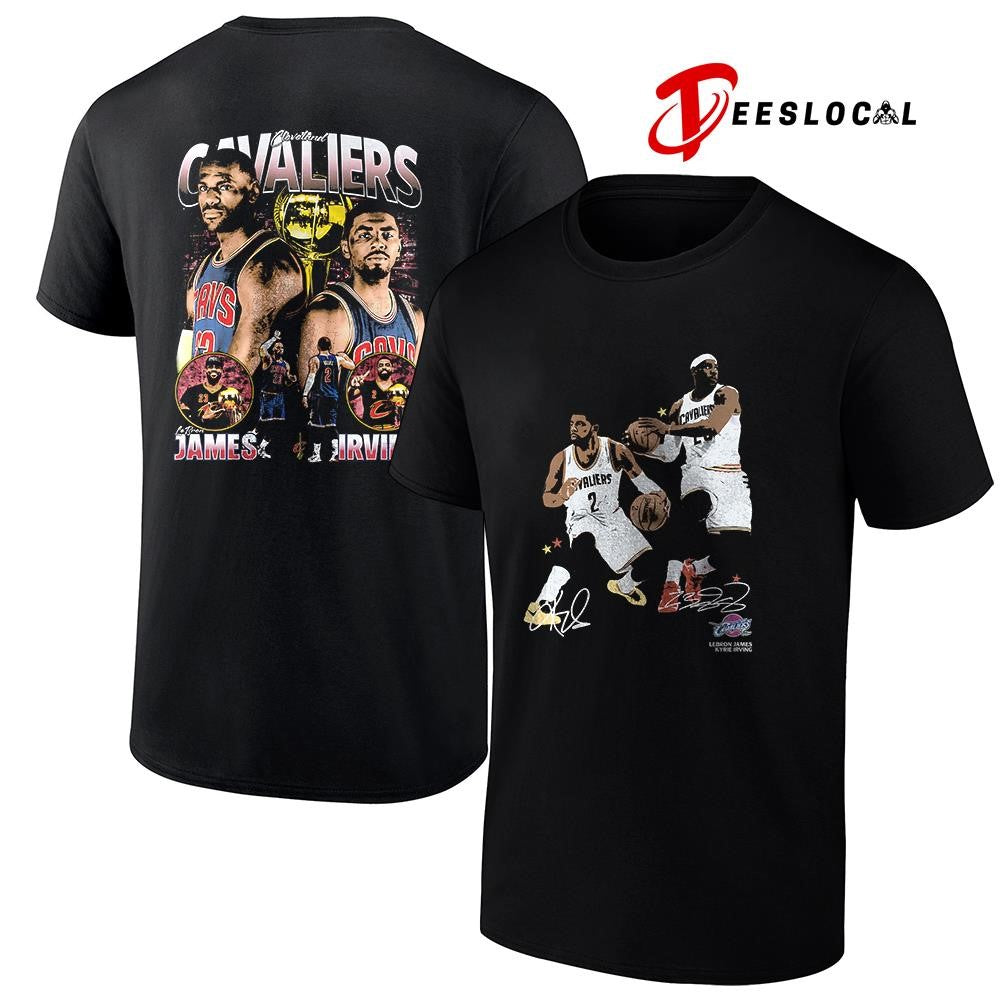 Cleveland Cavaliers LeBron James x Kyrie Irving old school vintage signature shirt