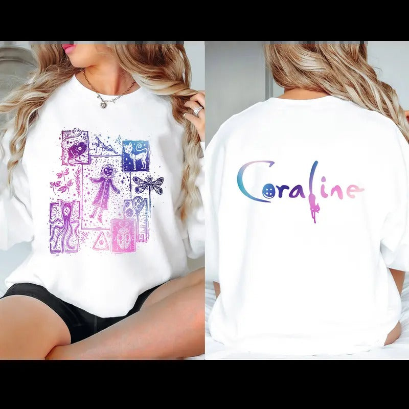 Co.rraline Dreaming Halloween Sweatshirt, Famous Movie Halloween Shirt, Halloween Co.ralinee Tee, Spooky Co.raline Doll...
