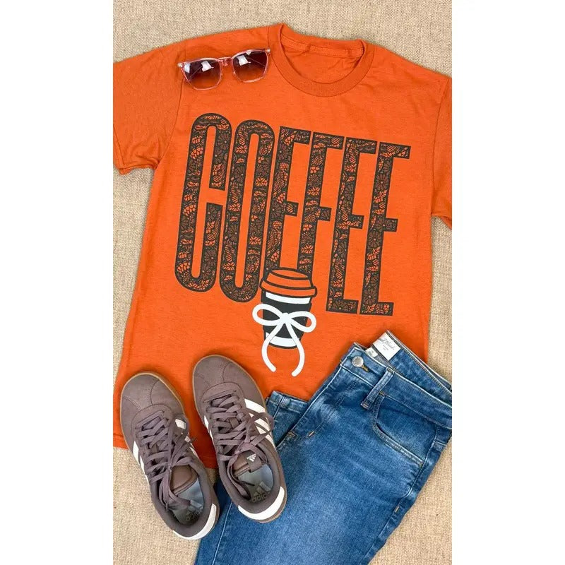 Coffee Lace Graphic T-Shirt Hoodie, Sweatshirt | TeeBloomCo.com