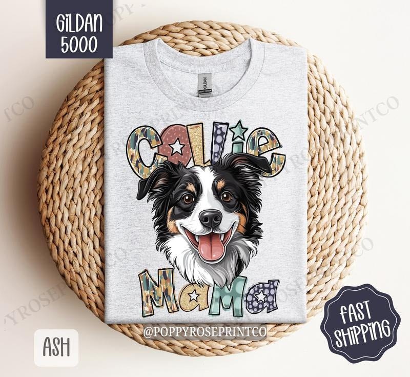 Collie Mama Shirt Gildan, Dog Mom Women's Tee, Cute Dog Mama Women's Tshirt Plus Sizes Hoodie, Sweatshirt | TeeBloomCo.com