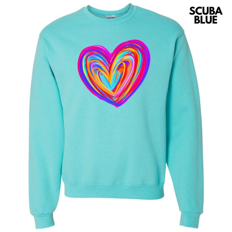 Color Crazy Heart Sweatshirt 'NLB' T-Shirts, Hoodie | TeeBloomCo.com
