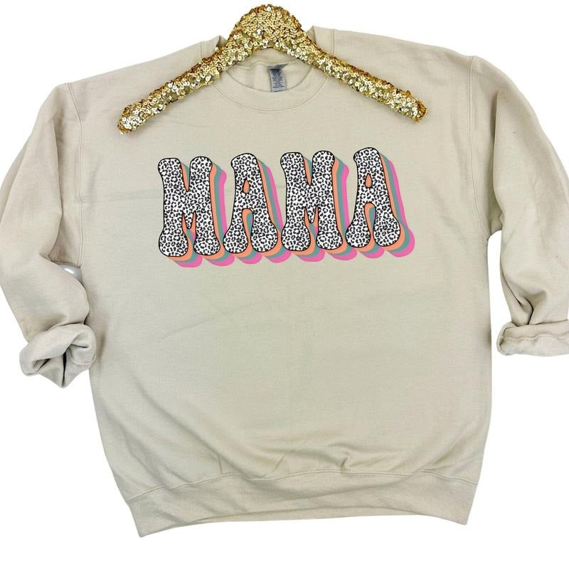 Color Shadow Leopard Mama Sweatshirt 'NLB' T-Shirts, Hoodie | TeeBloomCo.com