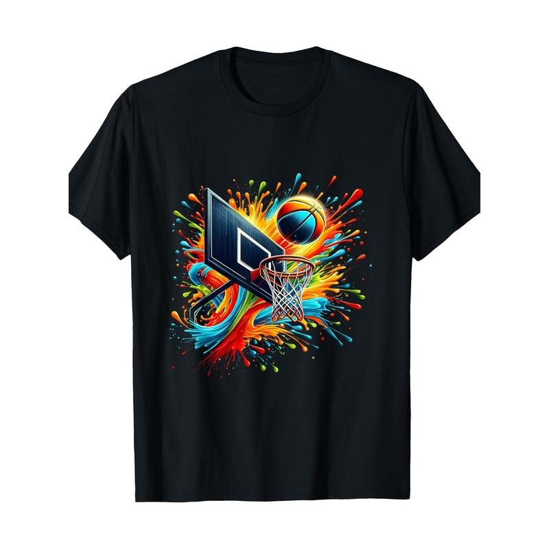 Colorful Basketball Tie-dye Color Splash Basketball Nets T-shirt -100% Cotton Made in USA Hoodie, Sweatshirt | TeeBloomCo.com