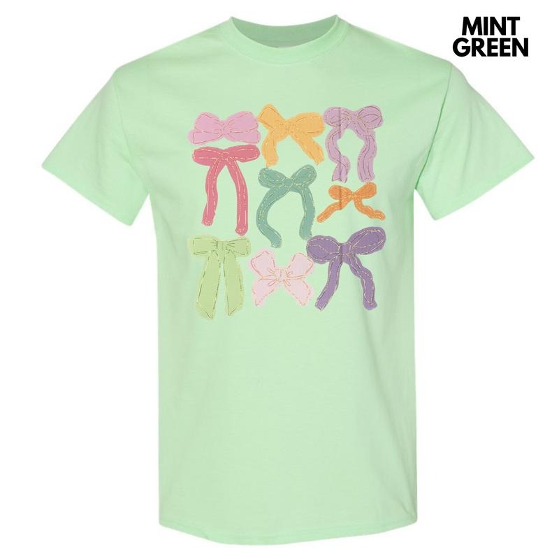 Colorful Coquette Bows Gildan Short Sleeve T-Shirt Hoodie, Sweatshirt | TeeBloomCo.com