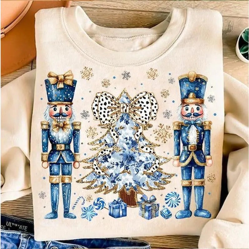 Colorful Gold Glitter Chinoiserie Christmas Tree Sweatshirt, Hoodie, T
