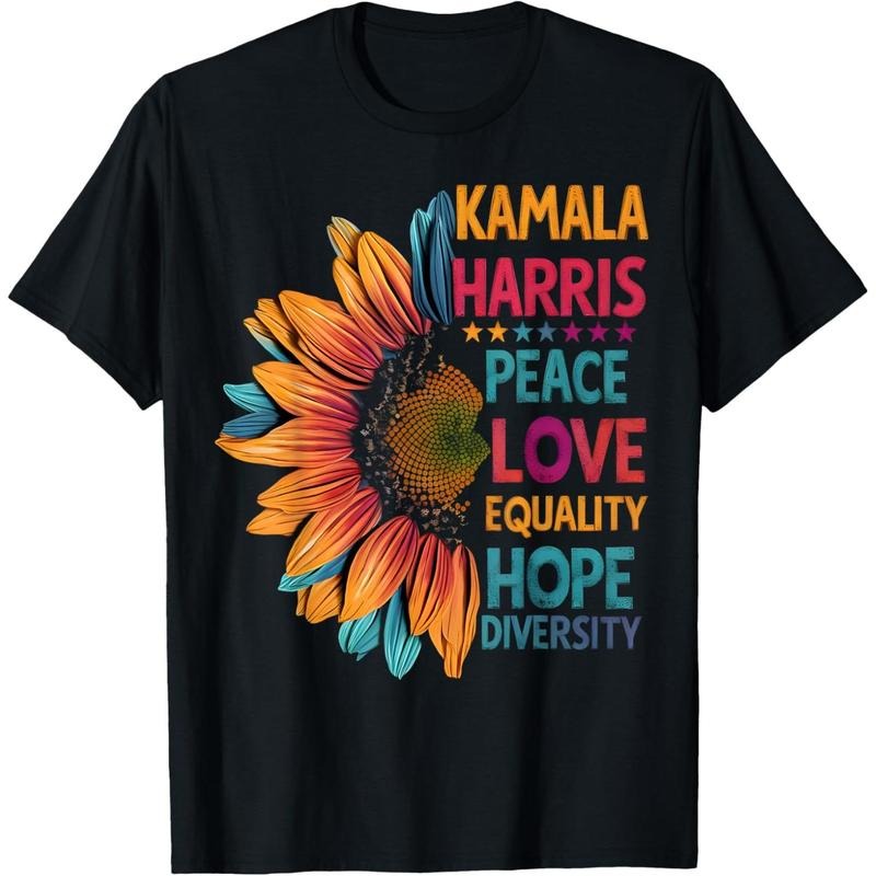 Colorful Peace Love Equality Hope Diversity, Kamala Harris T-Shirt made in usa Hoodie, Sweatshirt | TeeBloomCo.com