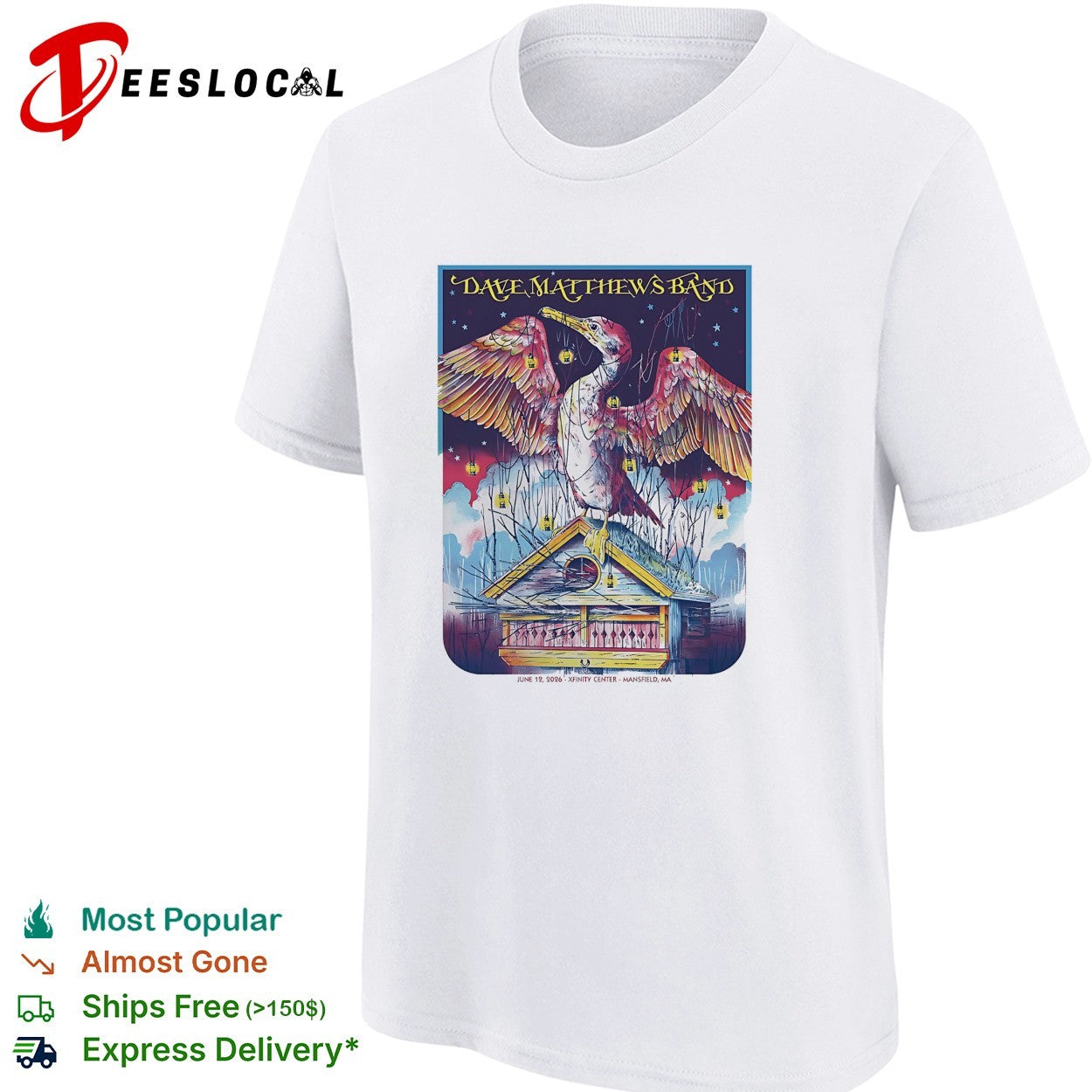 Colorful celestial eagle concert framed poster art shirt
