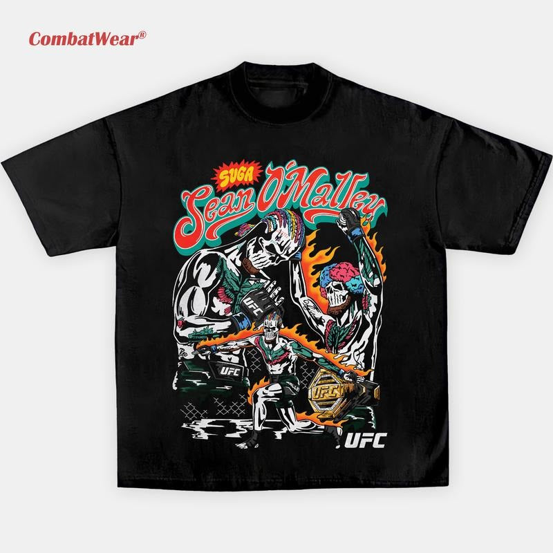 CombatWear Suga Sean O'Malley Skull T-Shirt - Combat Series Tee, Boxing T-shirt, Gift for Fighters, Sports Apparel For...