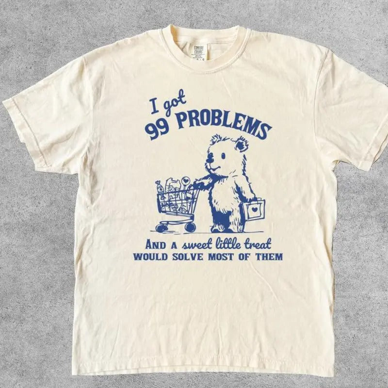 Comfort Color 99 Poblems And A Sweet Little Treat Would Solve Most Of Them Vintage T-Shirt, Retro Comfort Colors Shirt...