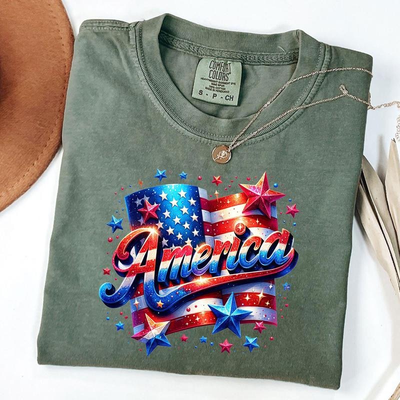Comfort Colors America Flag Shirt, USA Flag T-Shirt, Gift For American, 4th Of July T-Shirt, Freedom T-Shirt,...