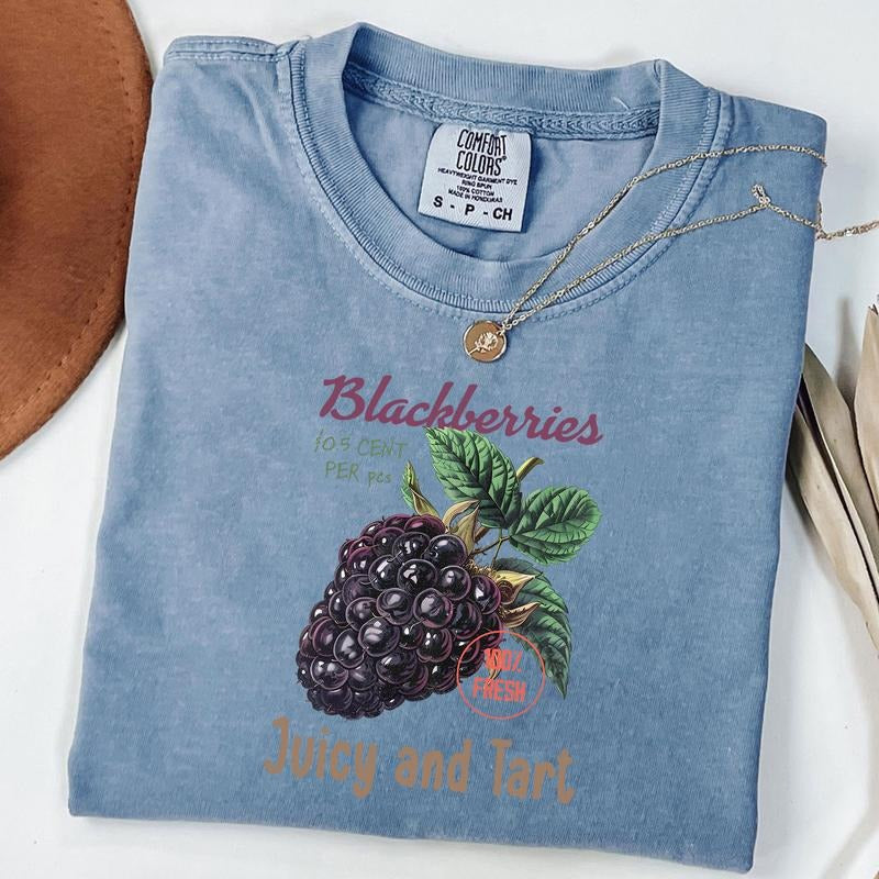 Comfort Colors Blackberries Retro Commercial Graphic Shirt, Vintage Backberry T-shirt, Summer Fruit Lover Shirt,...