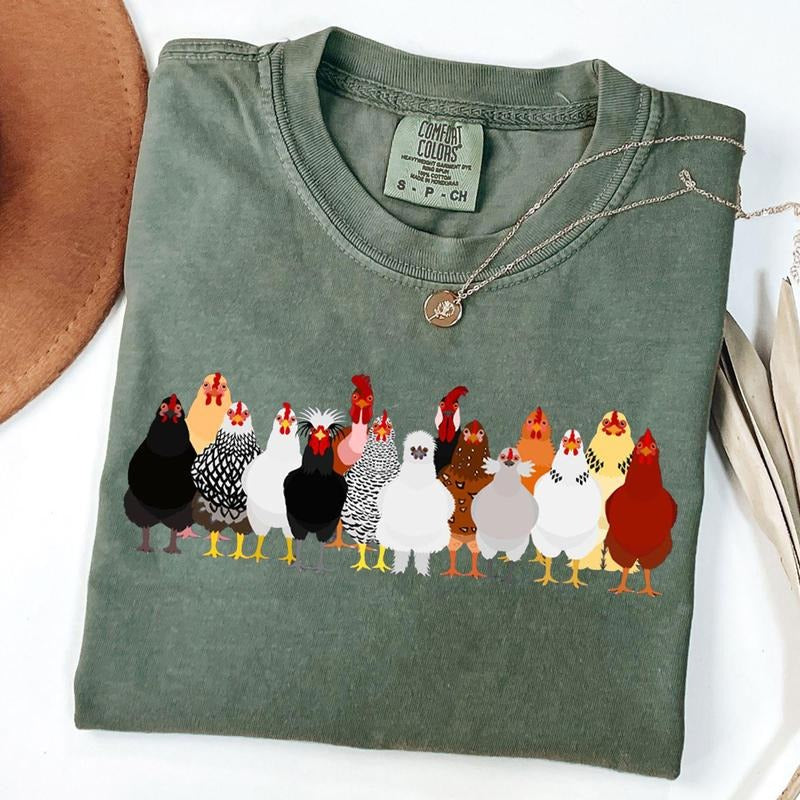 Comfort Colors Chicken T-Shirt, Country Girl Shirt, Funny Farmer Tee, Gift for Chicken Lover Hoodie, Sweatshirt