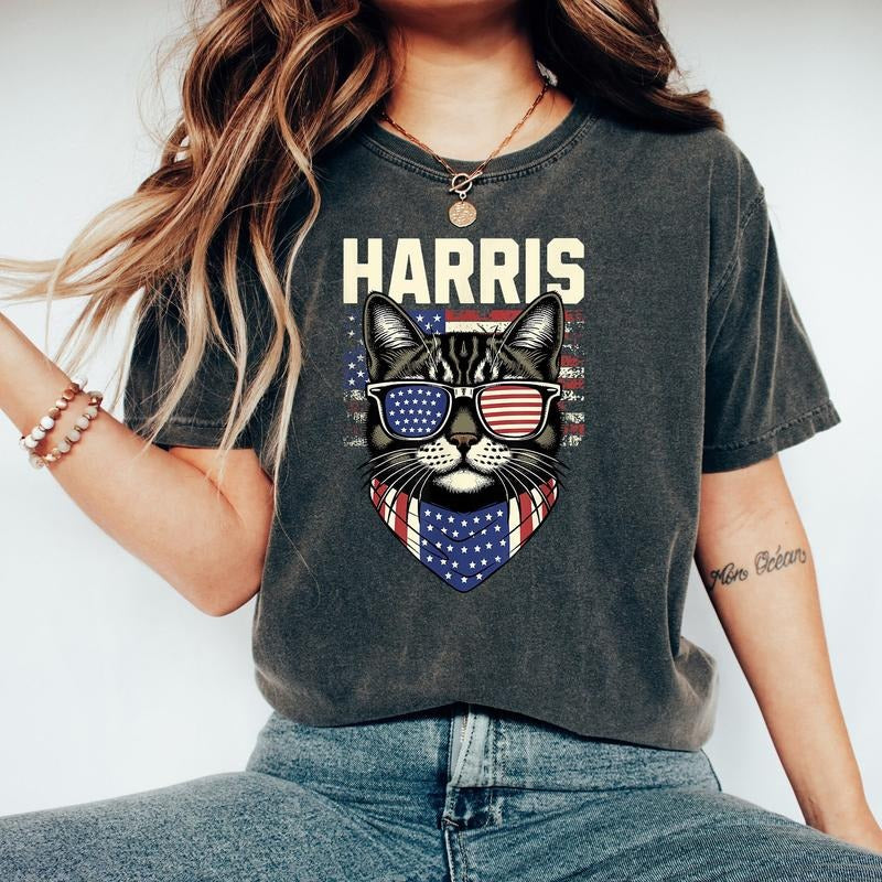 Comfort Colors Childless Cat Lady For Kamala Shirt, Cat Lady Shirt, Kamala Harris Cat Shirt, Democrats, Election 2024,...