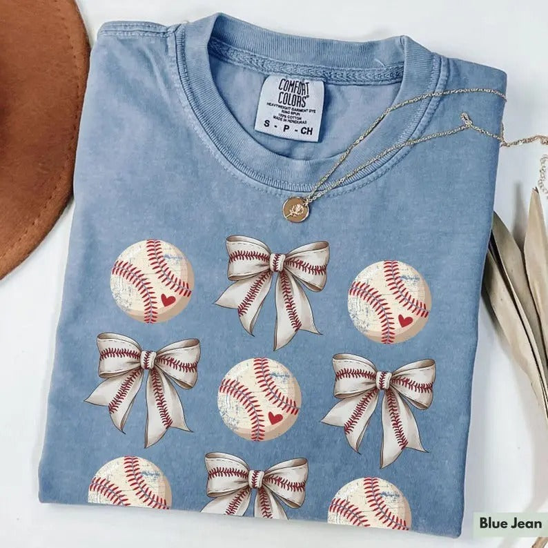 Comfort Colors Coquette Baseball Shirt, Baseball Mom Shirt, Basebal Lover Shirt, Baseball Bow Tee Hoodie, Sweatshirt