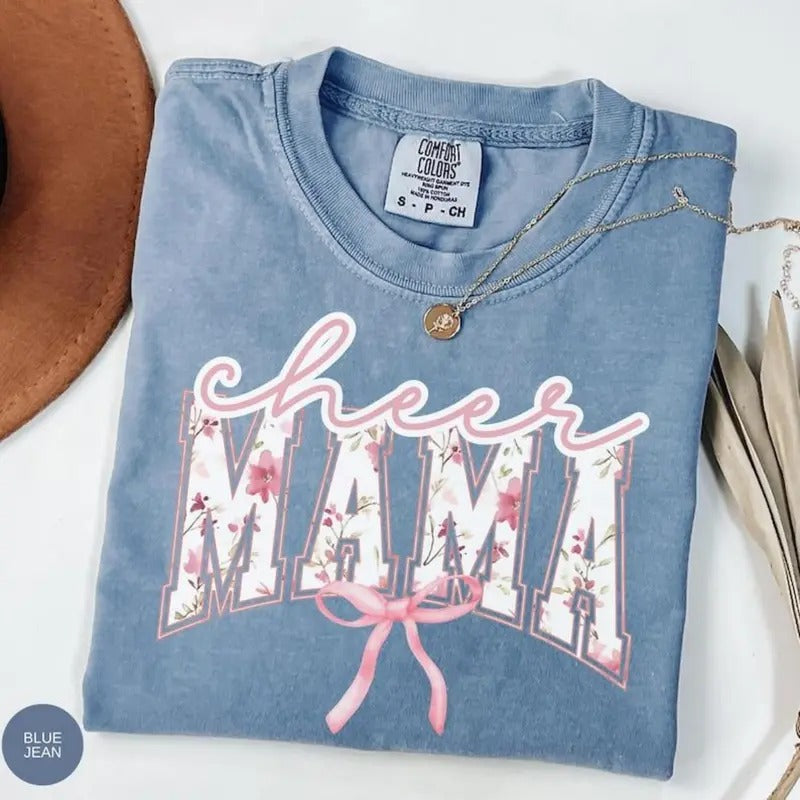 Comfort Colors Coquette Cheer Mom T-Shirt, Soft Cotton Crewneck Shirt for Men and Women, Gift for Him or Her, Unisex...