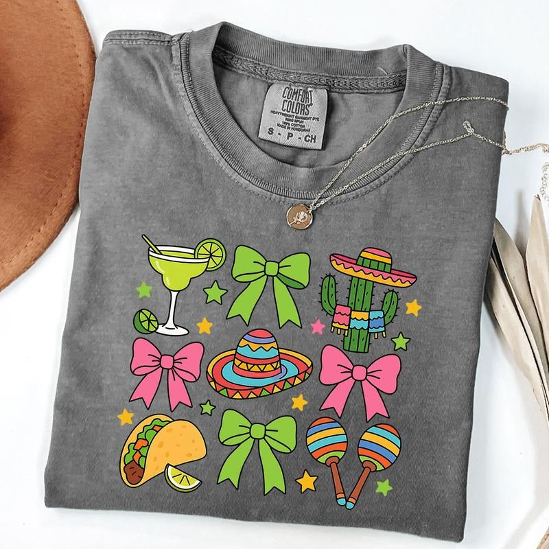 Comfort Colors Coquette Cinco De Mayo T-Shirt, Preppy Cinco De Mayo Shirt, Mexican Tee Tequila Shirt, Fiesta T-Shirt,...