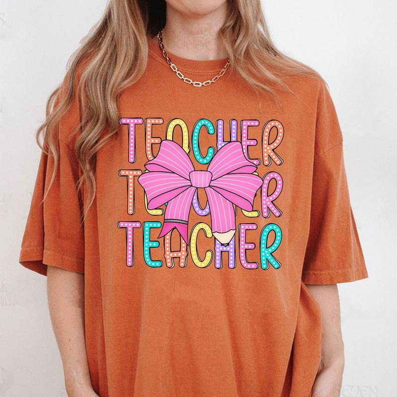 Comfort Colors Coquette Teacher Shirt, Back to School Shirt, Teacher Appreciation Gift, First Day of School Shirt Hoodie,...