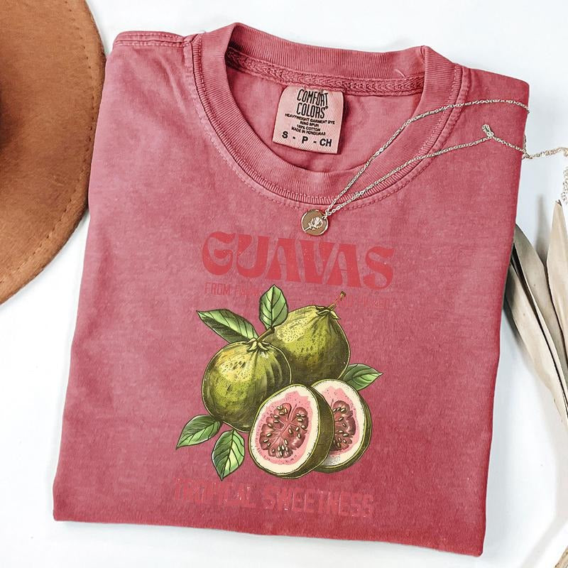 Comfort Colors Guavas Retro Commercial Graphic Shirt, Vintages Guavas Label T-Shirt, Exotic Fruit Lover Tee, Cute Unisex...