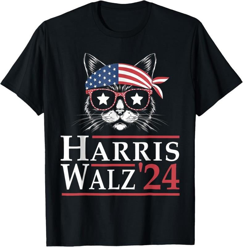 Comfort Colors Harris Walz 2024 Funny Cat Election Kamala Harris Tim Waltz T-Shirt Hoodie, Sweatshirt | TeeBloomCo.com
