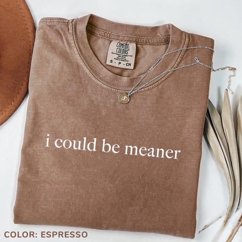 Comfort Colors I Could Be Meaner Shirt, Funny Humor Shirt, Sarcastic Shirt, Funny Quote Tee, Sarcasm Shirt, Trendy Gift...