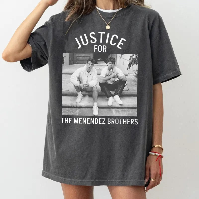 Comfort Colors JUSTICE for the MENENDEZ BROTHERS Unisex t-shirt, Free Erik and Lyle Menendez t-shirt Hoodie, Sweatshirt