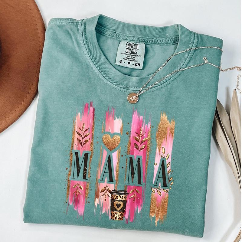 Comfort Colors Leopard Mama Shirt, Mama Heart Shirt, Wildflower Mama Shirt, Mothers Day Gift, Gift For Mom, New Mom Gift...