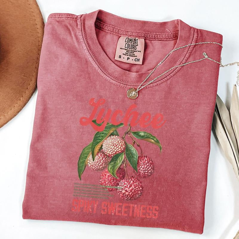 Comfort Colors Lychee Commercial Graphic Shirt, Vintage 90s Fruit Lover Shirt, Lychee Label Commercial Tee, Cute Unisex...