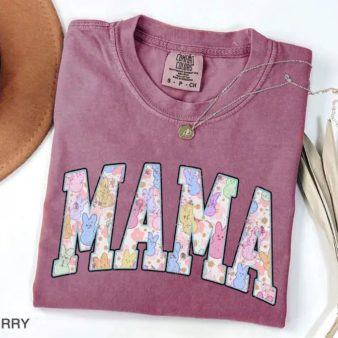Comfort Colors Mama Easter Shirt, Easter Shirt for Mom, Easter Mama Shirt, Easter Bunny Tshirt, Spring Mama Shirt, Mom...