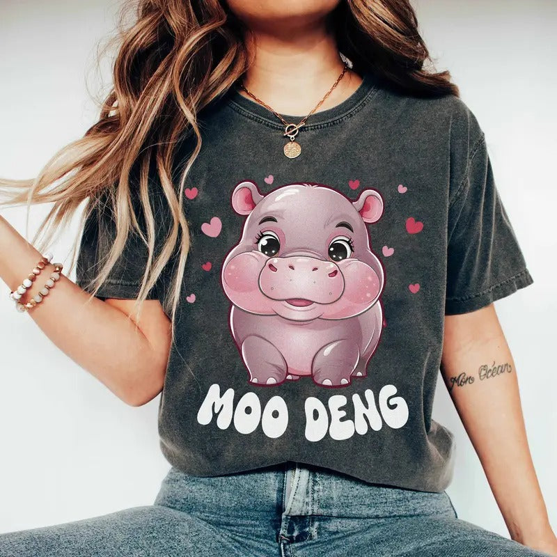 Comfort Colors Moo Deng Bouncy Pig in Thailand Shirt, Moo Deng Unisex Tee, Khao Kheow Open Zoo T-Shirt, Hippo Lover...