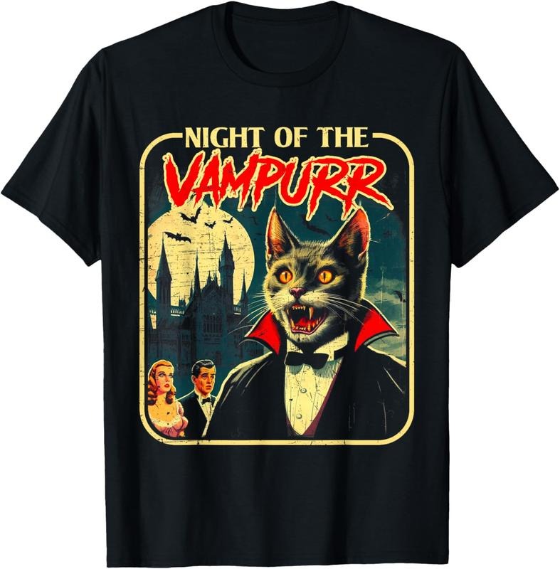 Comfort Colors Night of the Vampurr Funny Cat Halloween T-Shirt Hoodie, Sweatshirt | TeeBloomCo.com