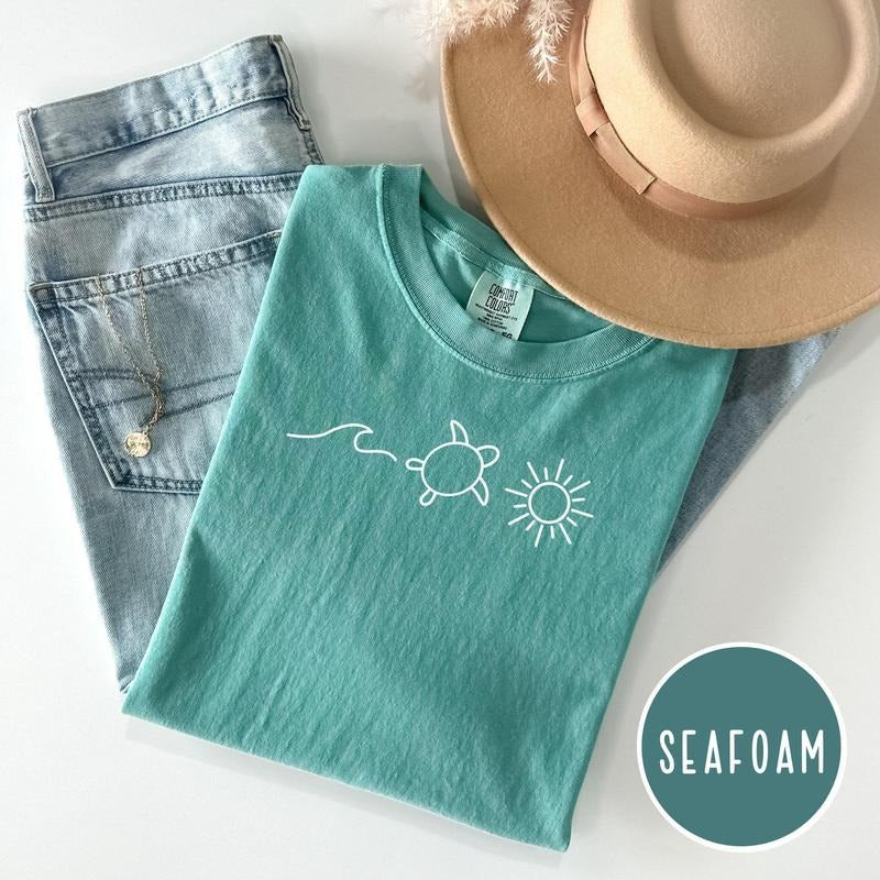 Comfort Colors Ocean Turtle Sun Summer T-Shirt, Beach Bum Tee, Beach Tshirt,, comfortable tee, summer Hoodie, Sweatshirt