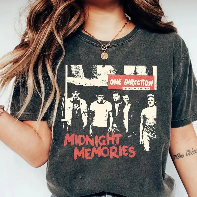 Comfort Colors One Direction Shirt, 1d Shirt, Member's Signature One Direction Shirt, Country Music, Pop Music Fan Gift...