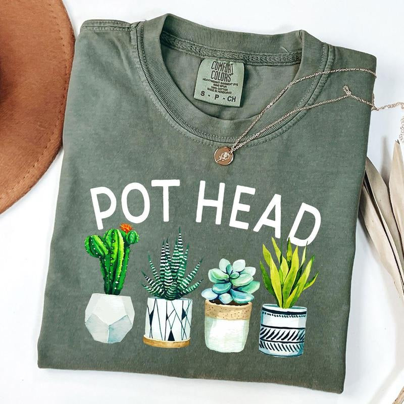 Comfort Colors Pot Head Shirt, Plant Lover Gift, Funny Plant Shirt, Gardening Mom, Mom Life, Crazy Plant Lady, Gardener...