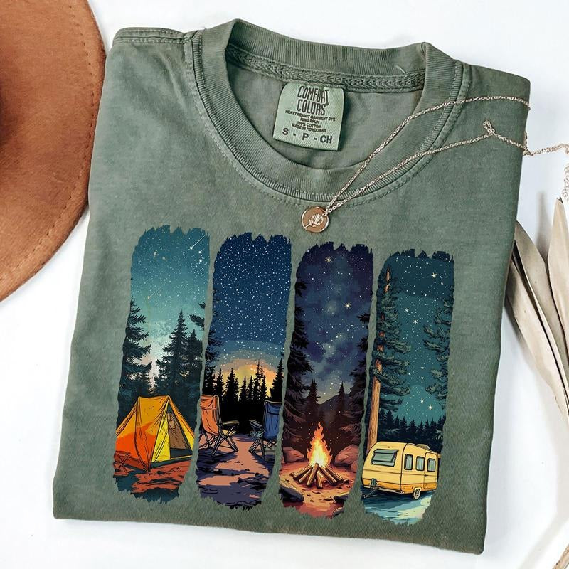 Comfort Colors Retro Camp Shirt, Camp Life Shirt, Summer Camping T-shirt, Unisex T-Shirt Hoodie, Sweatshirt | TeeBloomCo.com